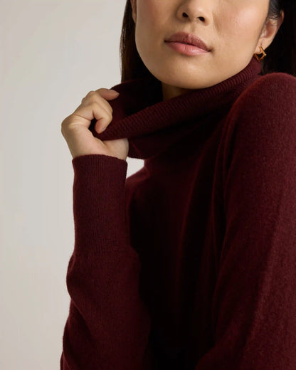 Mongolian Cashmere Turtleneck Sweater Dress