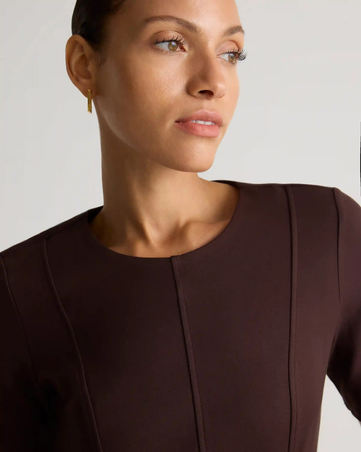 Ultra-Stretch Ponte Short Sleeve Midi Dress