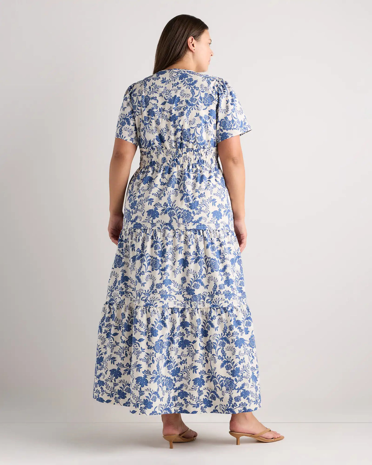 100% Organic Cotton Poplin Tiered Maxi Dress