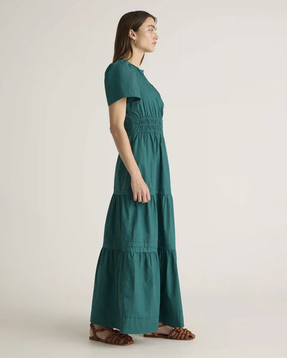 100% Organic Cotton Gauze Tiered Maxi Dress