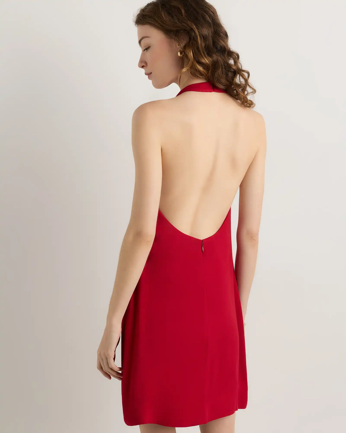 Lightweight Crepe Halter Mini Dress