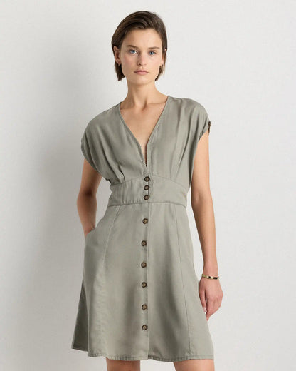 Vintage Wash Tencel Button Front Dress