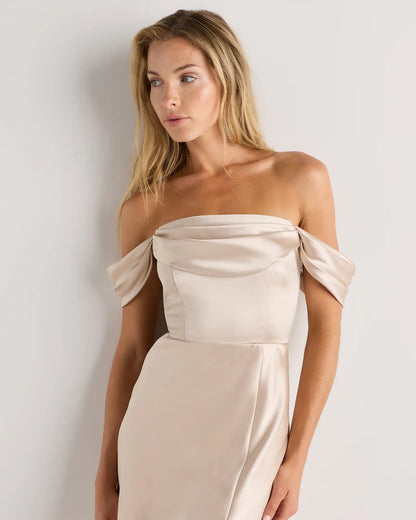 Aurora Stretch Satin Convertible Dress