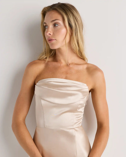 Aurora Stretch Satin Convertible Dress