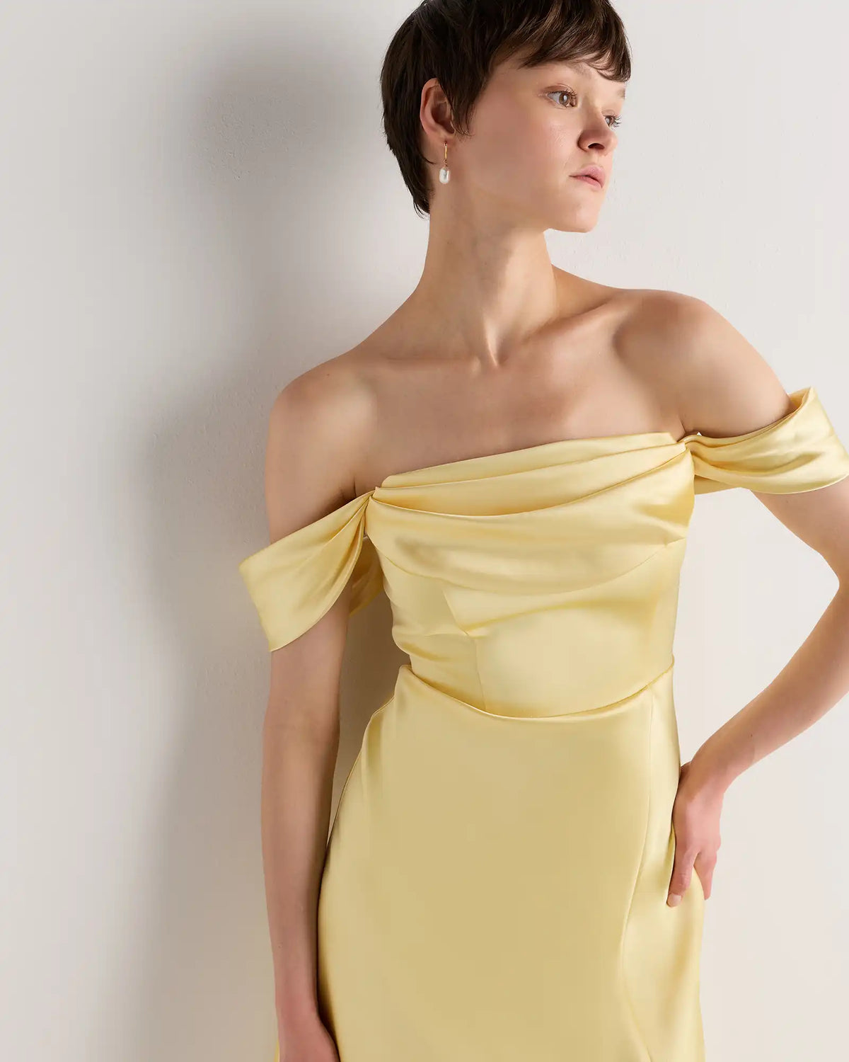 Aurora Stretch Satin Convertible Dress