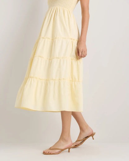 100% Organic Cotton Poplin Smocked Midi Dress