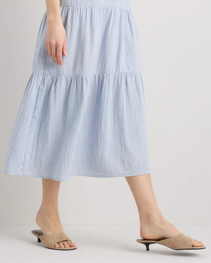 100% Organic Cotton Gauze Tiered Maxi Dress