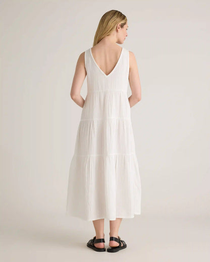 100% Organic Cotton Gauze Tiered Maxi Dress