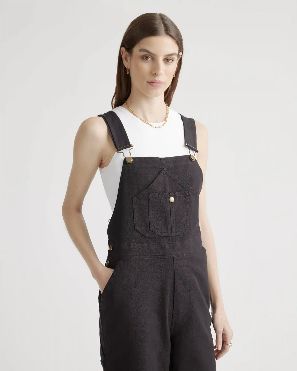Organic Stretch Cotton Twill Relaxed Overalls