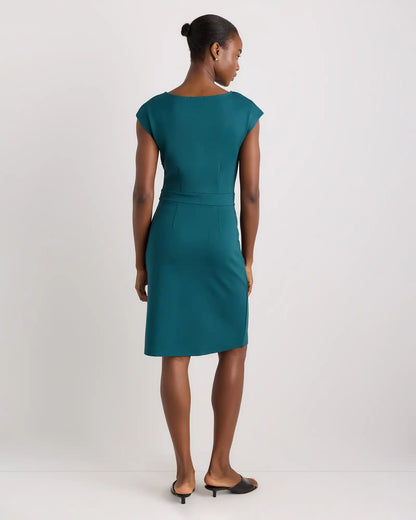 Ultra-Stretch Ponte Cap Sleeve Dress