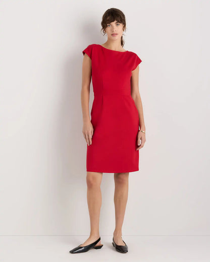 Ultra-Stretch Ponte Cap Sleeve Dress