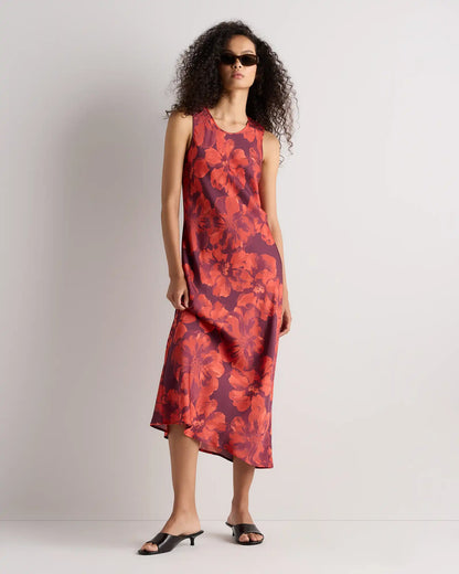 Washable Stretch Silk Tank Midi Dress