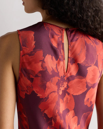 Washable Stretch Silk Tank Midi Dress