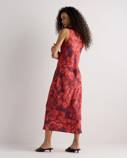 Washable Stretch Silk Tank Midi Dress