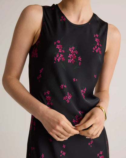 Washable Stretch Silk Tank Midi Dress