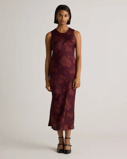 Washable Stretch Silk Tank Midi Dress