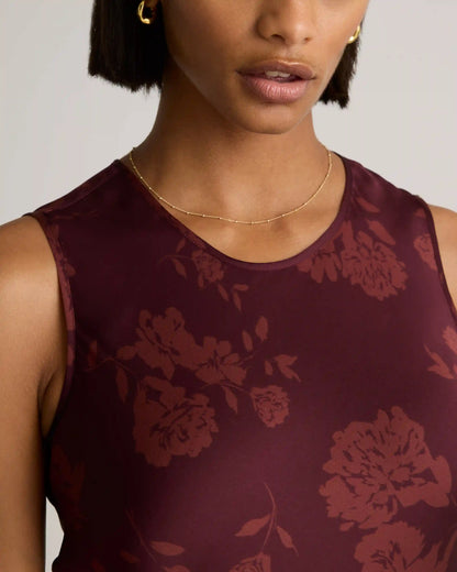 Washable Stretch Silk Tank Midi Dress