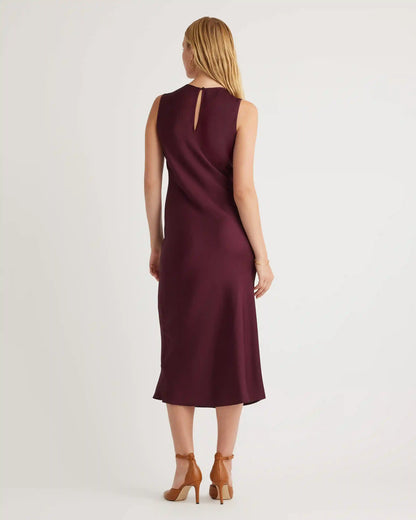 Washable Stretch Silk Tank Midi Dress