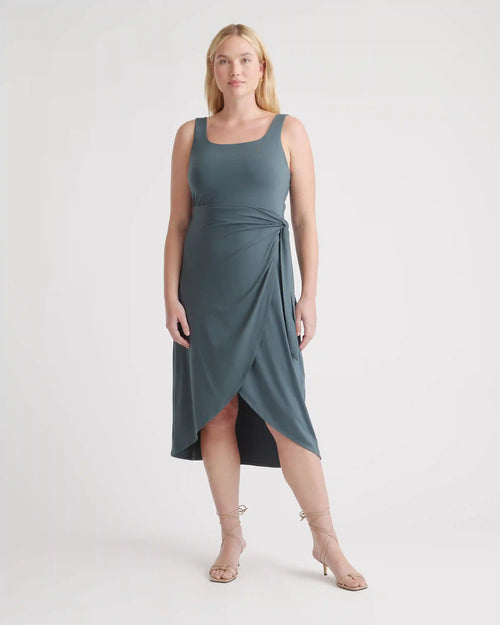 Tencel Jersey Side Tie Midi Dress
