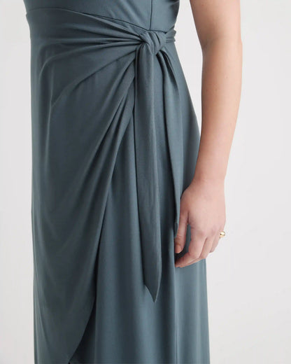Tencel Jersey Side Tie Midi Dress