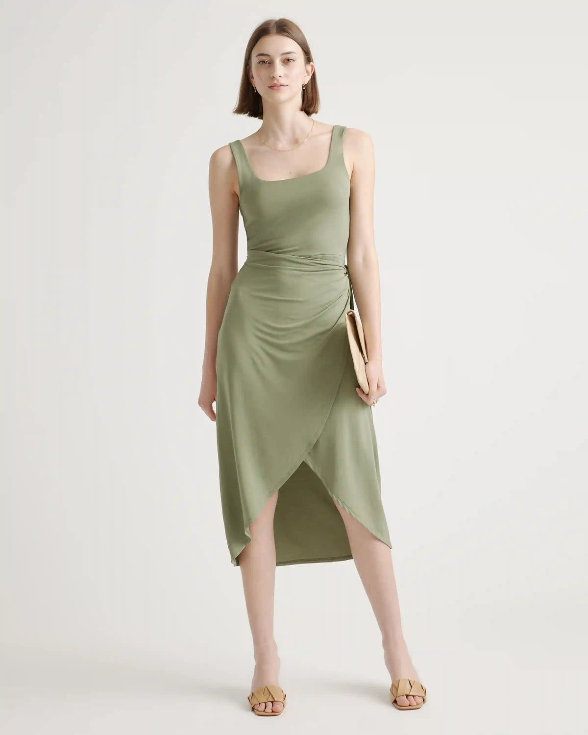 Tencel Jersey Side Tie Midi Dress