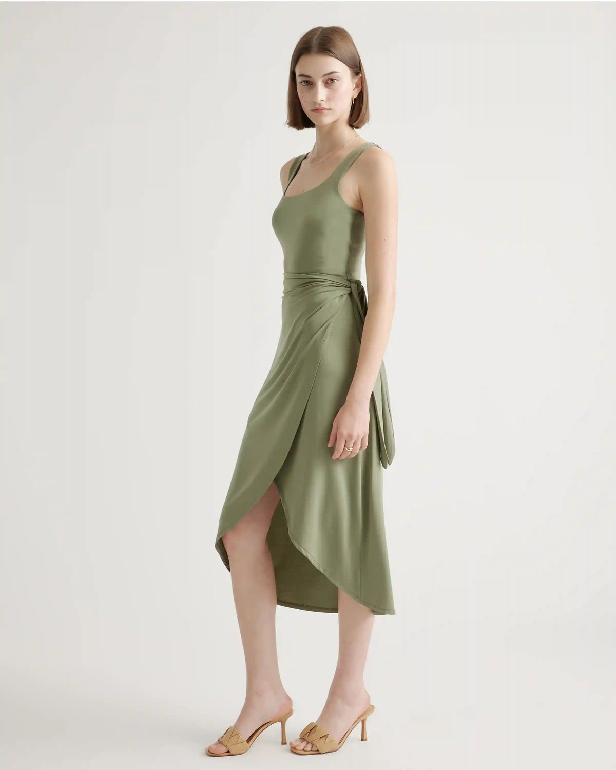 Tencel Jersey Side Tie Midi Dress