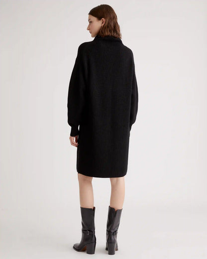 Australian Merino Wool Relaxed Turtleneck Sweater Dress