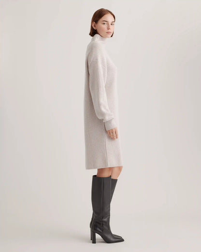Australian Merino Wool Relaxed Turtleneck Sweater Dress