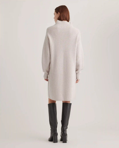 Australian Merino Wool Relaxed Turtleneck Sweater Dress