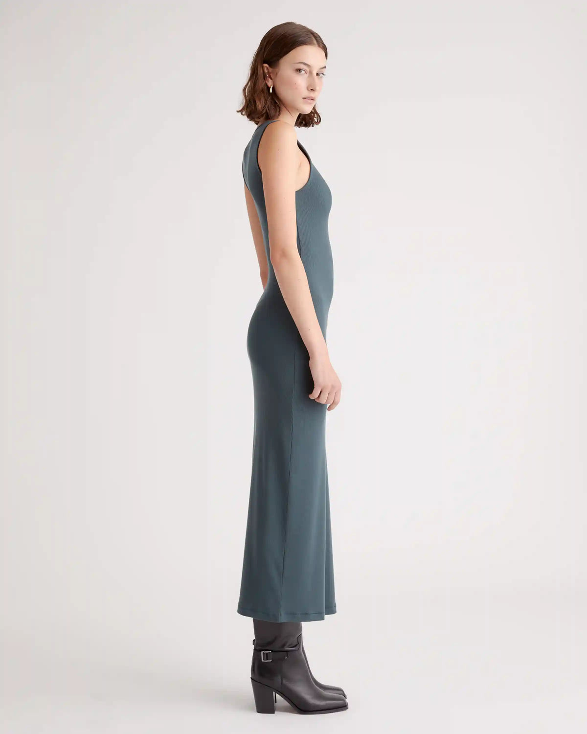 Tencel Rib Knit Tank Midi Dress