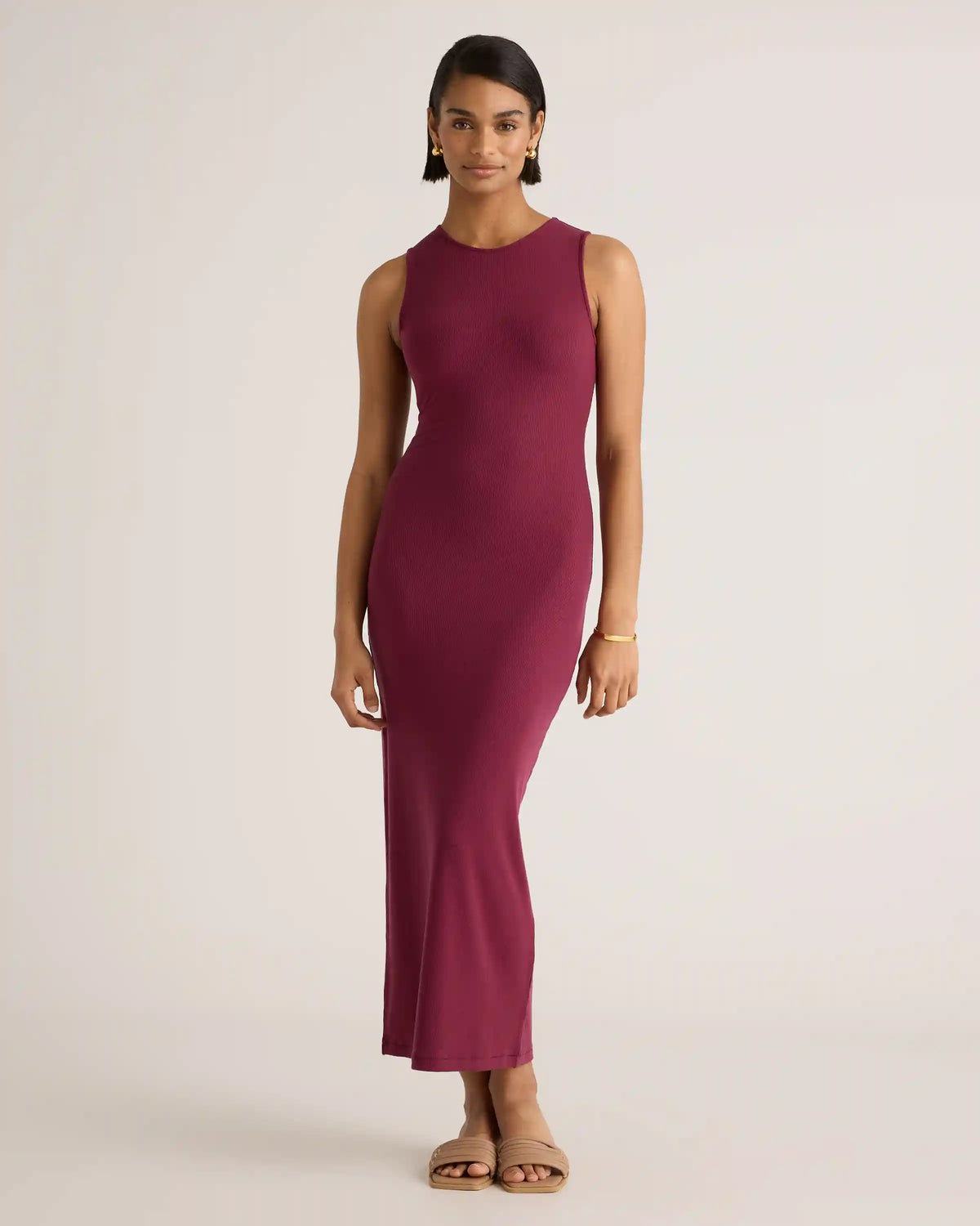 Tencel Rib Knit Tank Midi Dress