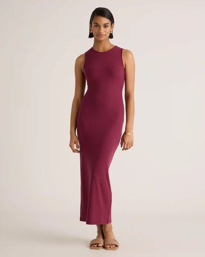 Tencel Rib Knit Tank Midi Dress