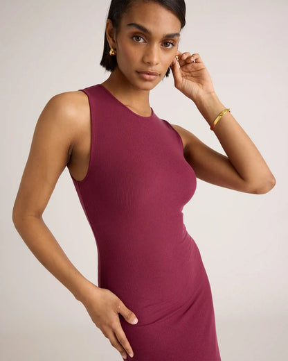 Tencel Rib Knit Tank Midi Dress