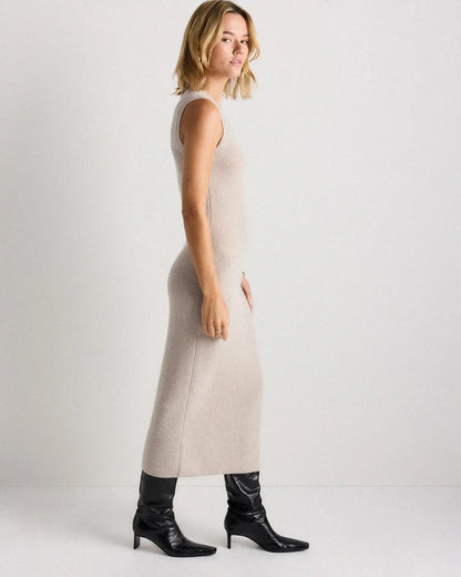 Mongolian Cashmere Sleeveless Midi Sweater Dress