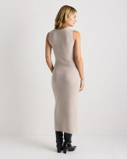 Mongolian Cashmere Sleeveless Midi Sweater Dress