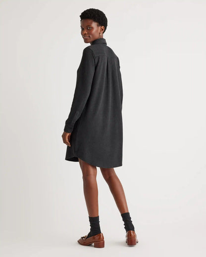 Stretch Sweater Fleece Shirt Dress
