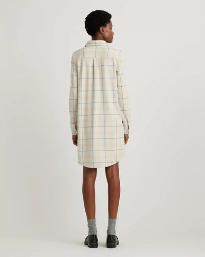 Stretch Sweater Fleece Shirt Dress