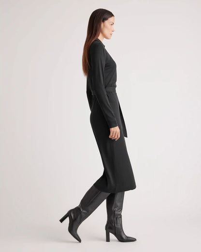 100% Silk Jersey Midi Wrap Dress