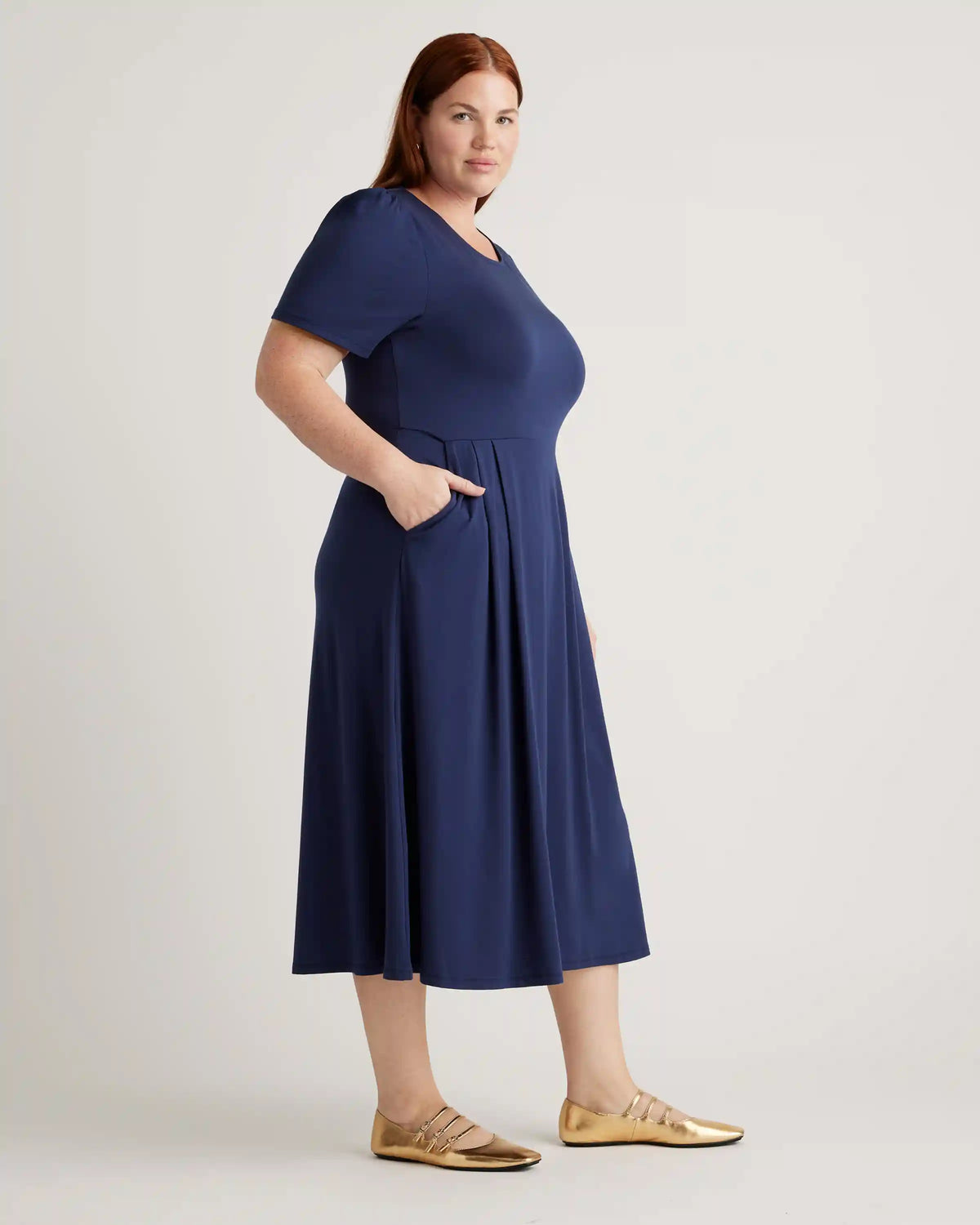 Tencel Jersey Short Sleeve Midi Dress