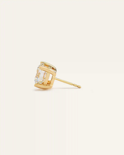 14K Gold Lab Grown Diamond Four-Prong Solitaire Studs - 4ctw
