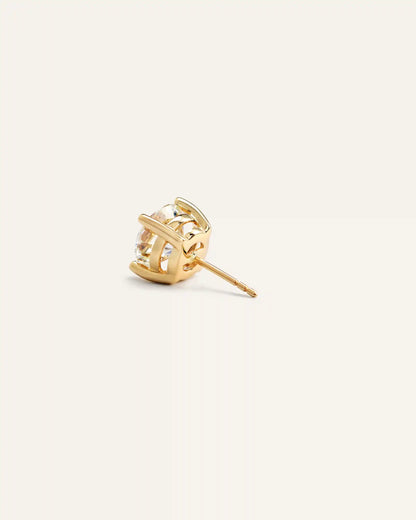 14K Gold Lab Grown Diamond Four-Prong Solitaire Studs - 4ctw