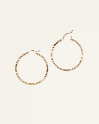 14K Gold Tube Hoops