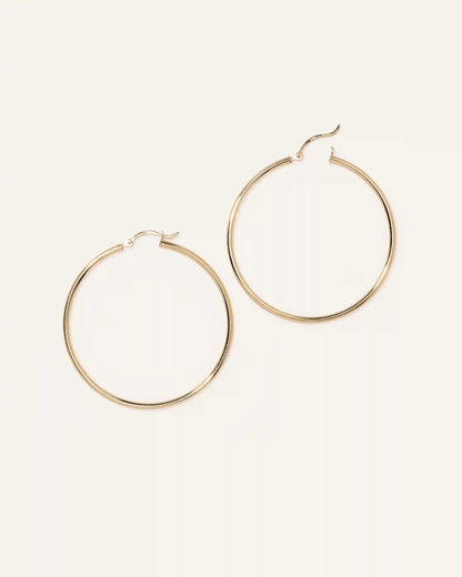 14K Gold Tube Hoops