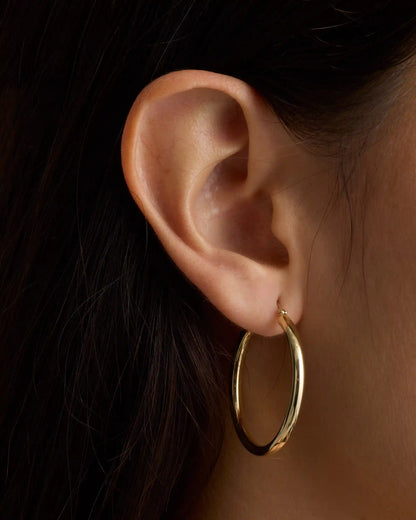 14K Gold 3mm Tube Hoops