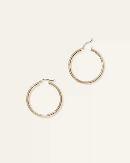 14K Gold 3mm Tube Hoops