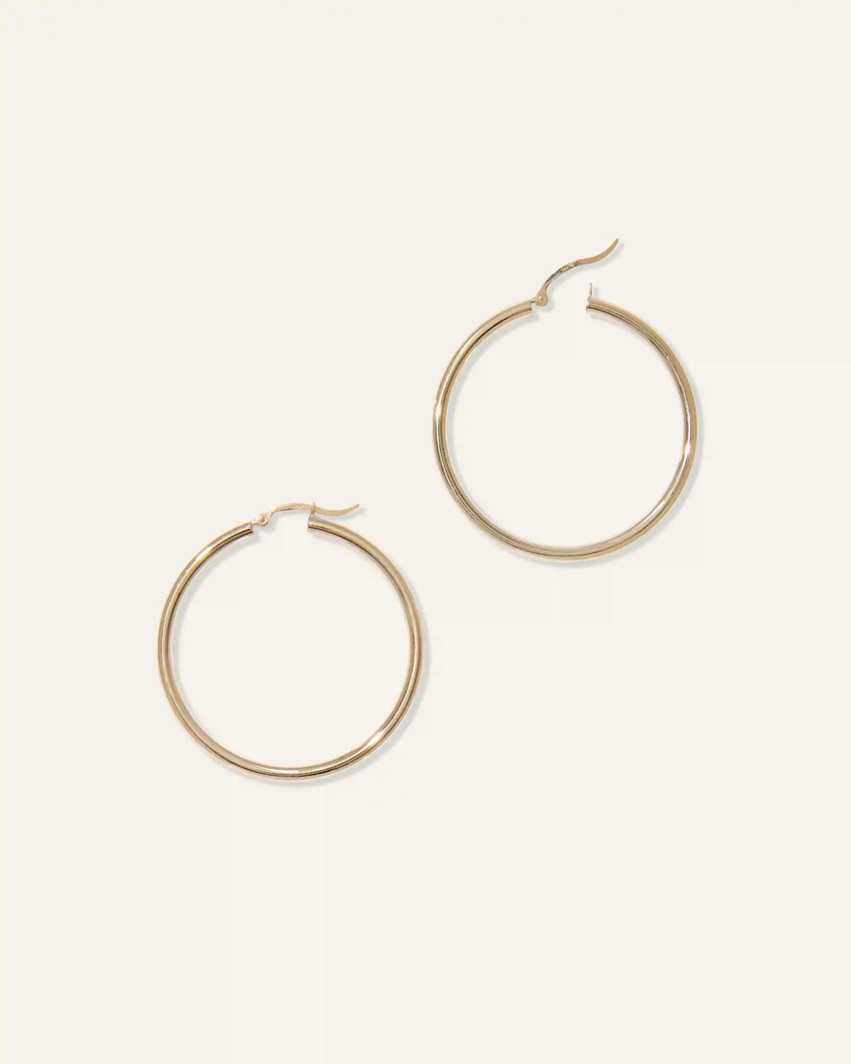 14K Gold 3mm Tube Hoops
