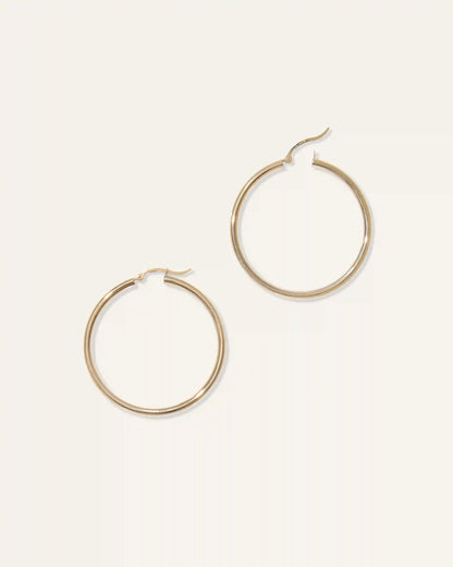 14K Gold 3mm Tube Hoops