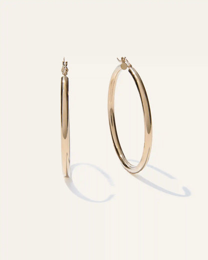 14K Gold 3mm Tube Hoops