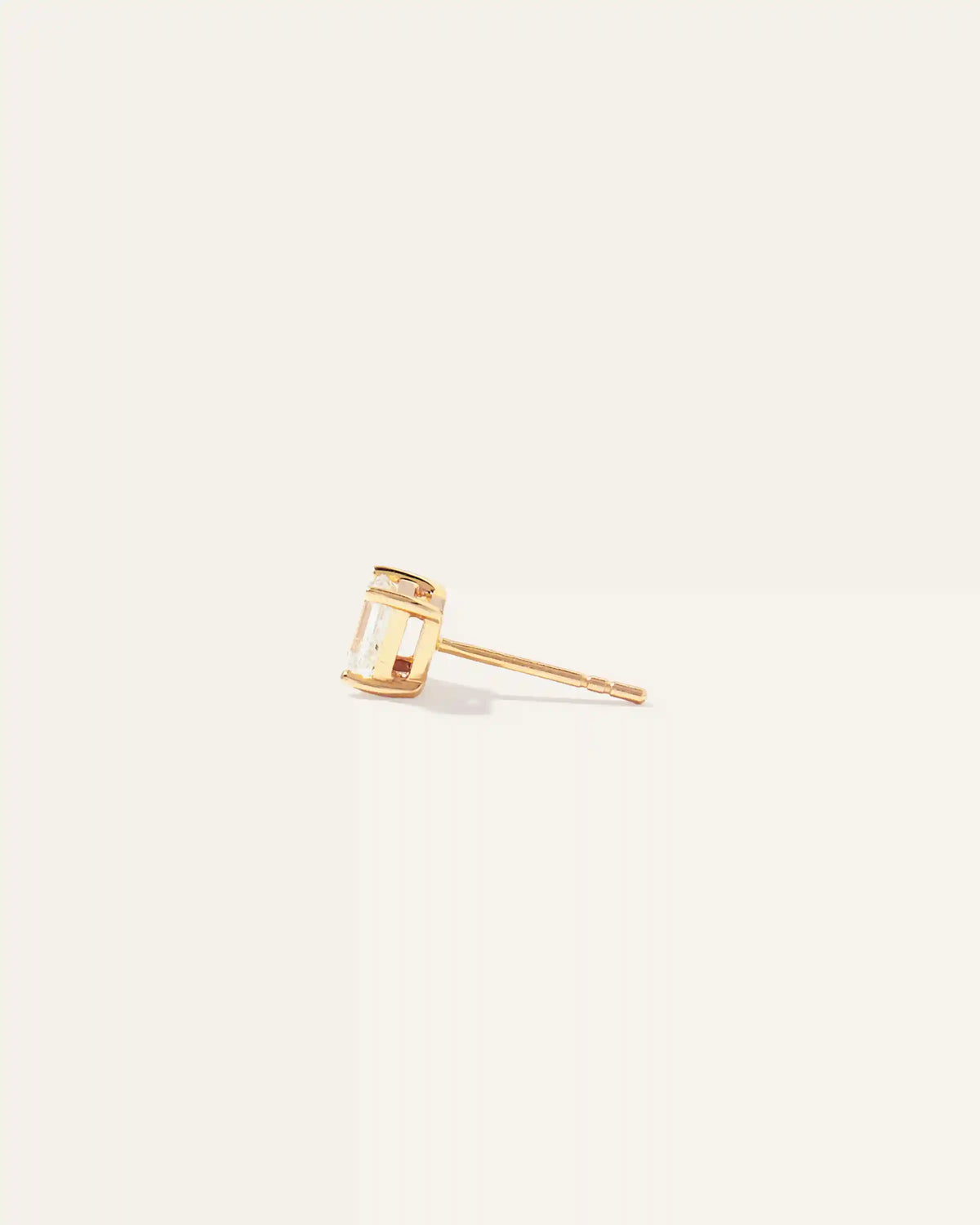 14k Gold Lab Grown Diamond Emerald Solitaire Studs - 1ctw