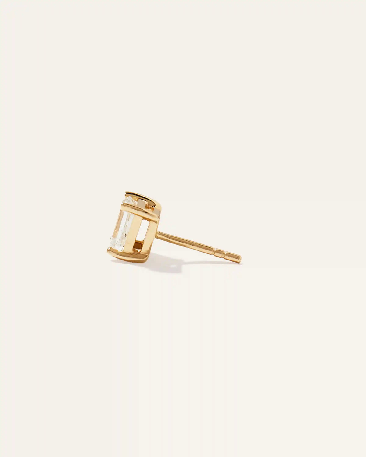 14k Gold Lab Grown Diamond Emerald Solitaire Studs - 2ctw